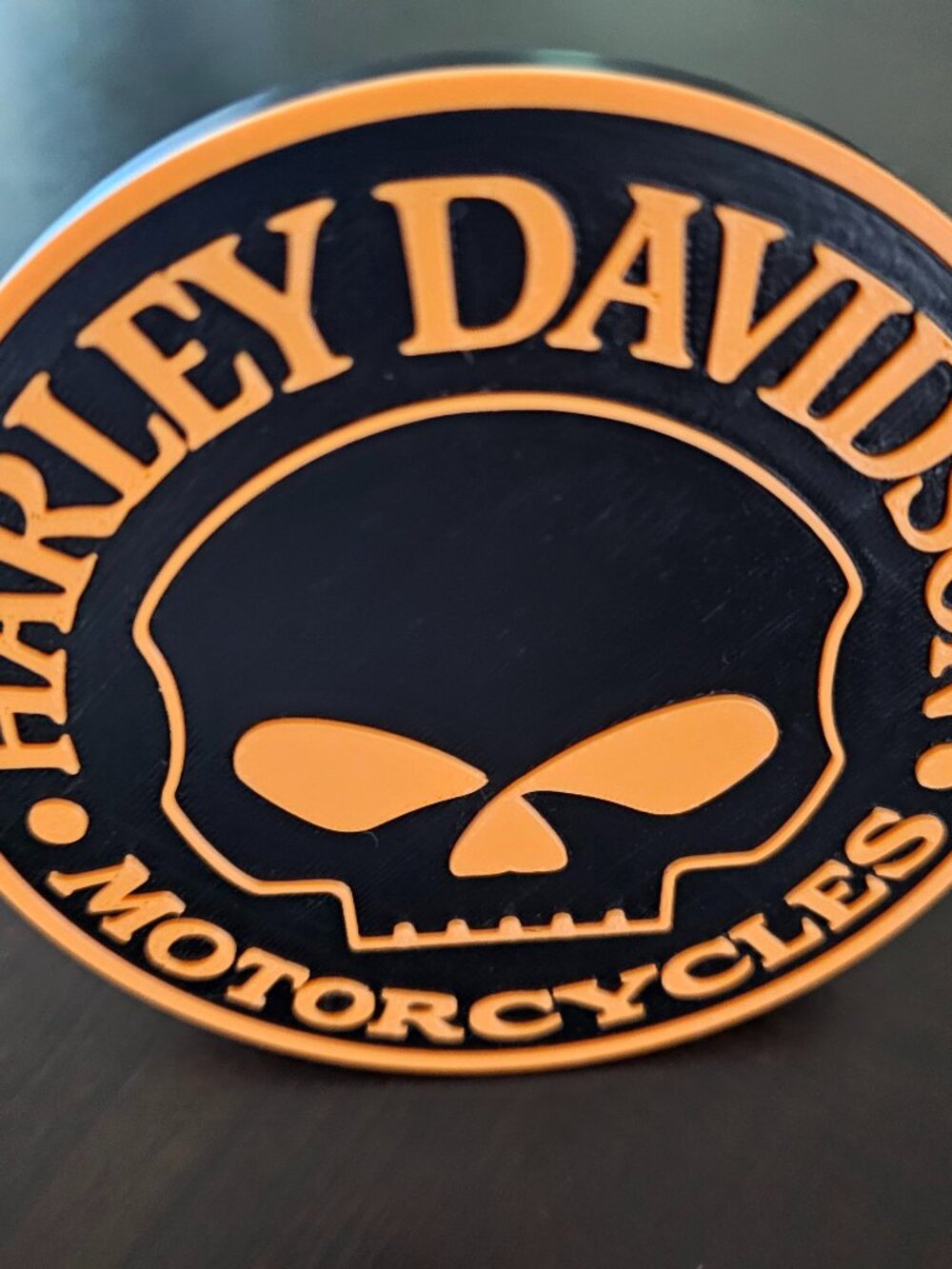 Harley Davidson Orange Raised Skull Rider Hitch Cover – Fits 2" Receiver